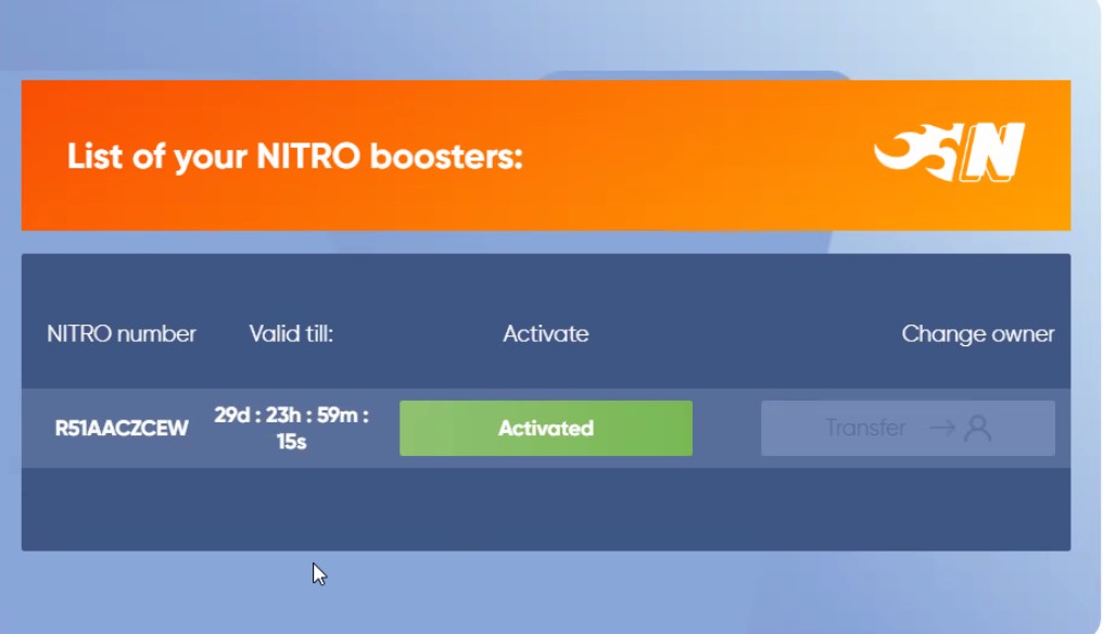 Nitro geactiveerd