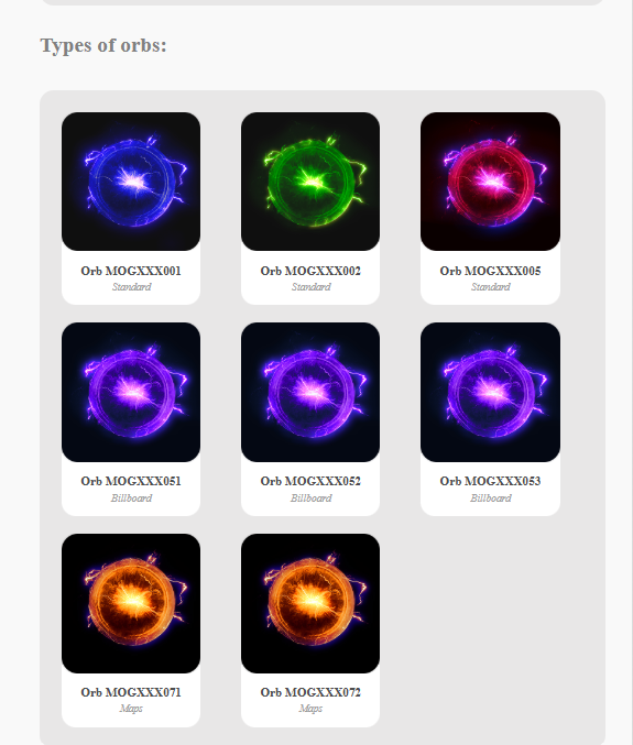 types orbs